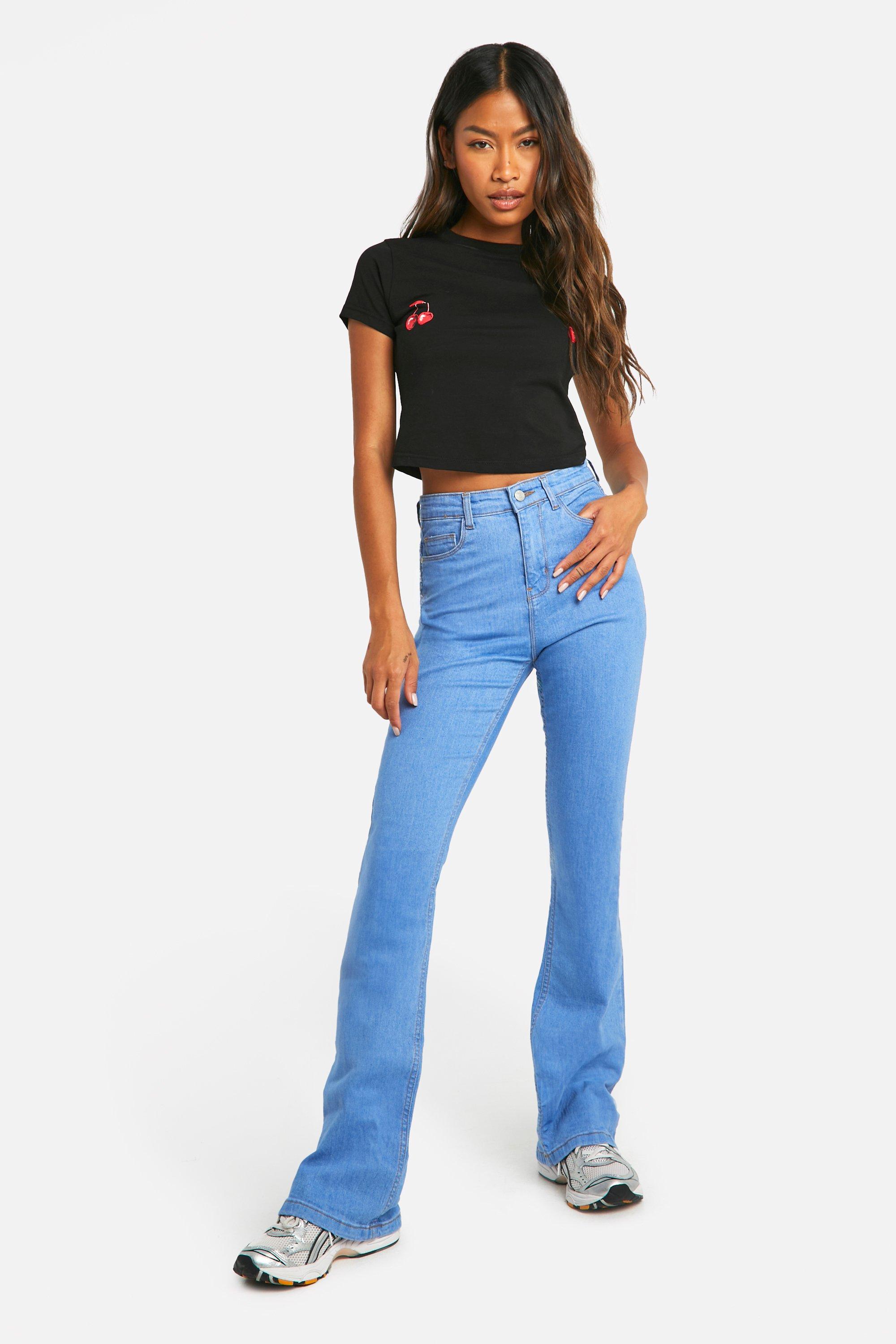 Jean flare push up taille mi haute boohoo FR